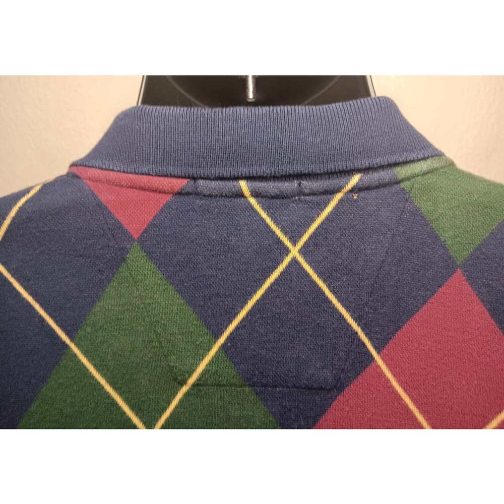 Vintage 90s Nautica Men's XL Polo Rugby Argyle Shirt L/S EUC - Picture 7 of 10